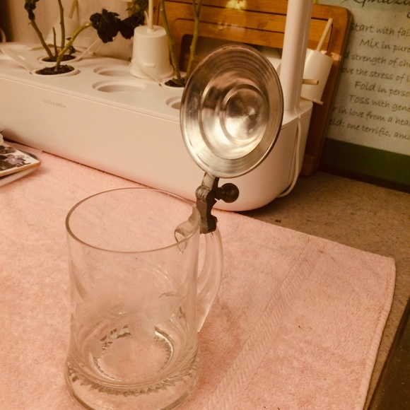 Vintage Pewter/crystal drinking stein - Picture 2 of 6
